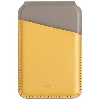 UNIQ Lyden DS magnetisk plånbok med RFID och telefonhållare gul-grå/canary yellow-flint grey.