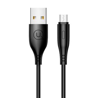 USAMS Kabel U18 microUSB 2A Snabbladdning 1m svart / svart SJ268USB01 (US-SJ268)