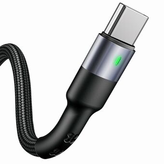 USAMS Kabel pleciony U26 USB-C 1m 1szt. för 3A snabbladdning svart/svart SJ313TC01 (US-SJ313)