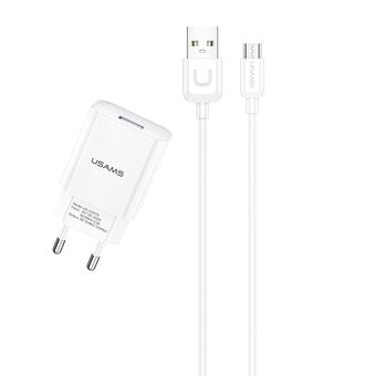 USAMS Nätladdare 1xUSB T21 micro USB vit/white 2,1A Snabbladdning T21OCMC01