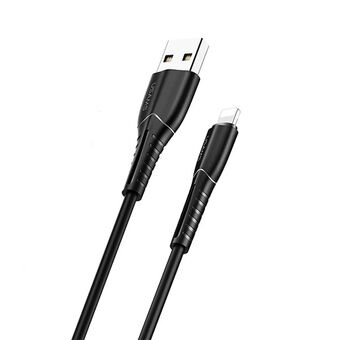 USAMS kabel U35 lightning 2A snabbladdning 1m svart / svart SJ364USB01 (US-SJ364)