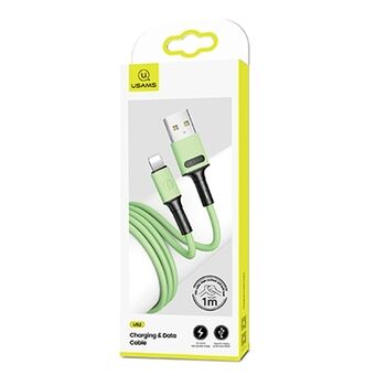 USAMS kabel U52 lightning 2A snabbladdning 1m grön/grön SJ434USB02 (US-SJ434)