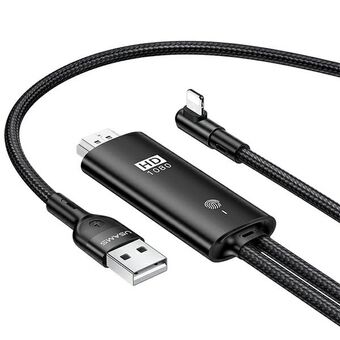 USAMS Kabel HDMI - Lightning U53 2m svart/black SJ442HD01 (US-SJ442)