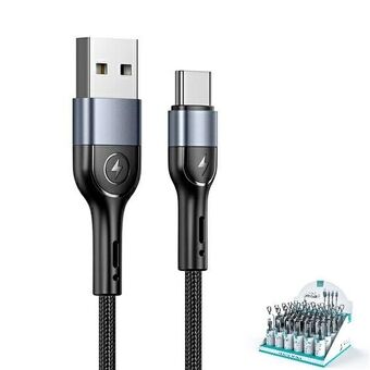 USAMS U55 2A USB-C flätad kabel 1 st. för set U55 svart / svart 1m SJ449ZJ01 (US-SJ449)