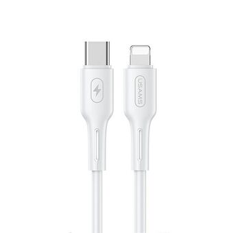 USAMS Kabel U43 USB-C till Lightning 30W PD 1,2m vit/white SJ406USB02 (US-SJ406)