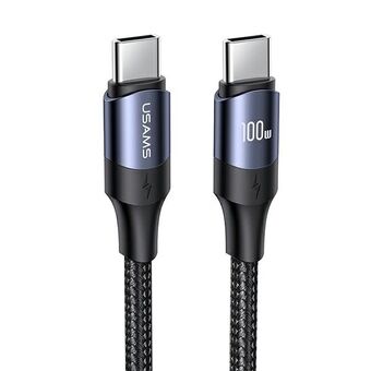 USAMS Kabel U71 USB-C till USB-C 2m 100W PD Snabbladdning svart/black SJ525USB01 (US-SJ525)