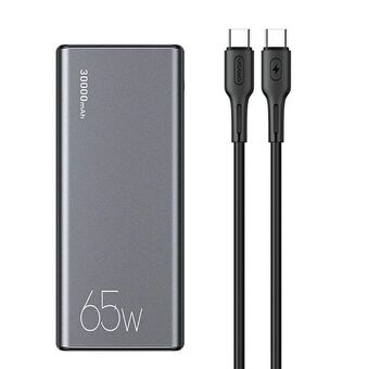 USAMS Powerbank PB59 30000mAh 65W 2xQC3.0+PD Snabbladdning svart/black CMXLOGTC01 (US-CD165) + kabel USB-C-USB-C