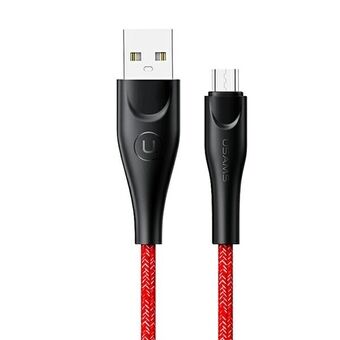 USAMS U41 microUSB-kabel 1m 2A röd / röd SJ393USB02 (US-SJ393) Snabbladdning