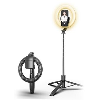 USAMS Telefonhållare med LED-lampa tripod svart/svart ZB241ZJ01 (US-ZB241)