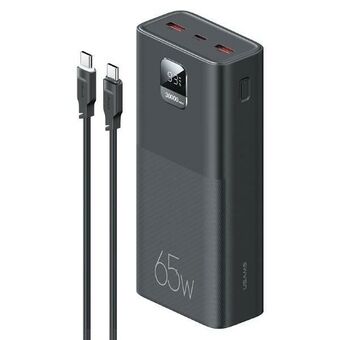 USAMS Powerbank PB68 30000mAh 65W QC3.0+PD Snabbladdning + kabel USB-C/USB-C 100W svart/black ATXLOGTCTG01 (US-CD185)