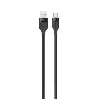 USAMS Kabel USB-C PD 6A 1,2m Snabbladdning Lithe Series svart/czarny SJ568USB01 (US-SJ568)