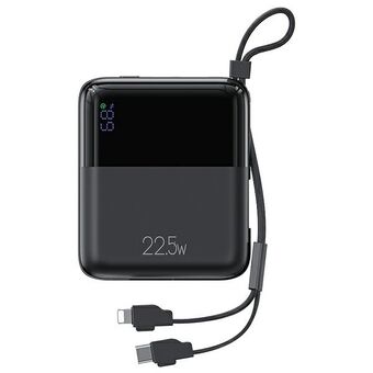 USAMS Powerbank PB69 10000mAh 22,5W QC3.0+PD Snabbladdning Digital Display svart/black 10KCD18601 (US-CD186)