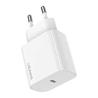 USAMS Ład. siec. 1xUSB-C T65 PD20W (endast huvudet) PD Snabbladdning vit CC226TC01 (US-CC226)