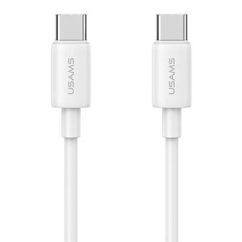 USAMS Kabel USB-C till USB-C 60W 1m Snabbladdning YD-serien vit/vit SJ711USB02 (US-SJ711)