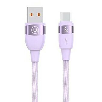 USAMS Kabel U85 USB till USB-C 6A 2m Snabbladdning lila/violett SJ631USB02 (US-SJ631)