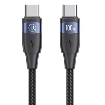 USAMS Kabel U85 USB-C till USB-C 100W 1,2m PD Snabbladdning svart SJ632USB01 (US-SJ632)