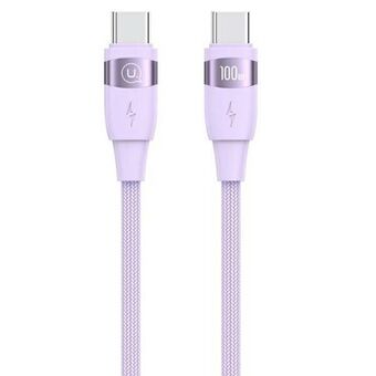 USAMS-kabel U85 USB-C till USB-C 100W 1,2m snabb laddning med PD-lila färg SJ632USB03 (US-SJ632)