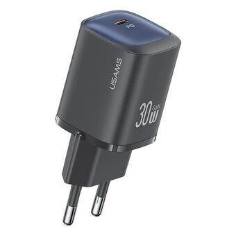 USAMS Ład. siec. CC251 30W GaN USB-C Snabbladdning HC-serien svart/black CC251TC01