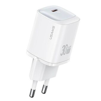 USAMS Nätadapter CC251 30W GaN USB-C Snabbladdning HC-serien vit/white CC251TC02