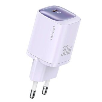 USAMS Ład. siec. CC251 30W GaN USB-C Snabbladdare HC-serie lila/purple CC251TC03