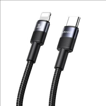 USAMS Kabel USB-C till Lightning 30W svart/black 1,2m SJ729USBSG01 (US-SJ729)