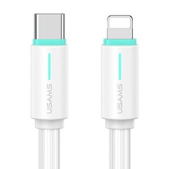 USAMS Kabel USB-C/Lightning 1m SJ735 30W vit/white YU Series SJ735USB02 (US-SJ735)