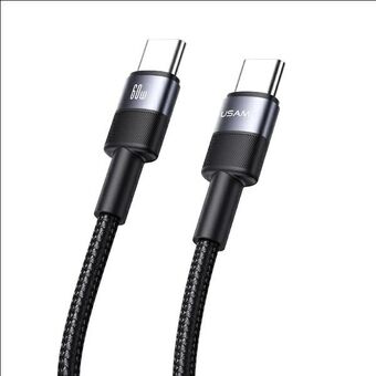 USAMS Kabel USB-C till USB-C 60W Snabbladdning stål/oxidering SJ724USBSG01 (US-SJ724)