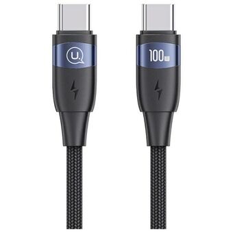 USAMS Kabel USB-C till USB-C 100W 2m Aluminiumlegering Snabbladdning & Datakabel SJ633USB01 (US-SJ633)