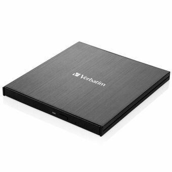 Verbatim Extern Slimline Blu-ray Ultra HD 4K Skribare + USB-C/USB-A-kabel svart/black 43888