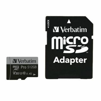 Verbatim microSD-kort 64GB + adapter Pro U3 svart 47042