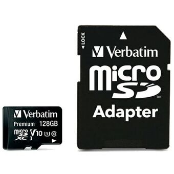 Verbatim microSDXC-kort 128GB V10 + adapter svart 44085