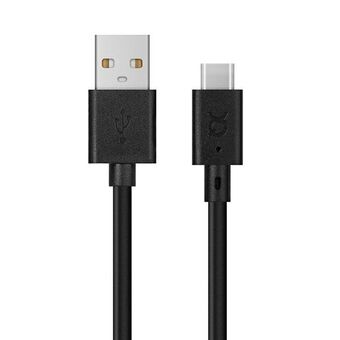 Xqisit Charge & Sync USB A - USB C-kabel 3,0m svart/svart 31298