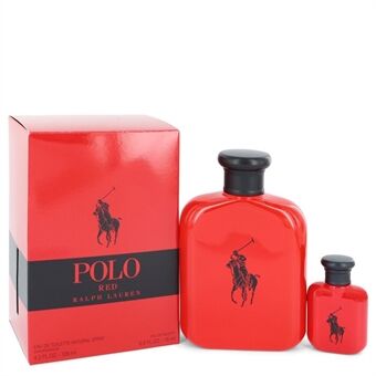 Polo Red by Ralph Lauren - Gift Set -- 4.2 oz Eau De Toilette Spray + 0.5 oz Mini EDT - för män