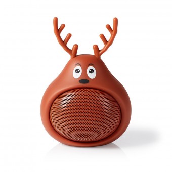 Bluetooth® högtalare | Maximal batteritid: 3 timmar | Handhållen design | 9 W| Mono | Inbyggd mikrofon | Kan paras | Animaticks Rudy Reindeer | Brun