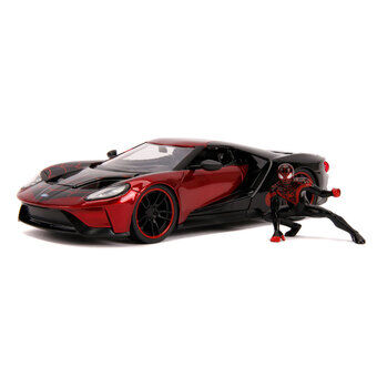 Jada Marvel miles morales Spiderman med 2017 ford gt car 1: