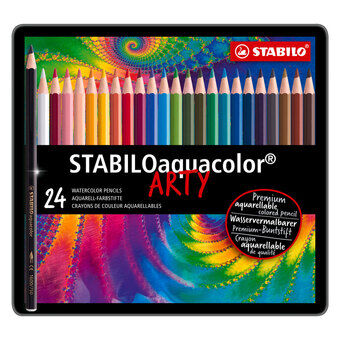 STABILO Aquacolor - Akvarellfärgpennor - Metallset 24 St.