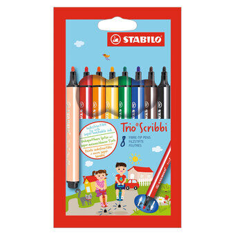 STABILO Trio Scribbi Filt Pennor, 8 st.