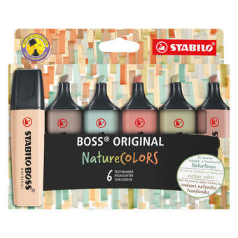 STABILO BOSS NatureColors Pennfodral Highlighters, 6 st.