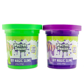 Doctor squish Slime value pack - grön och lila, 240 gram