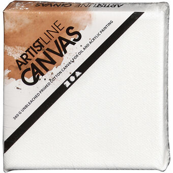 Artistline Canvas White, 10x10cm in Swedish is: 

Artistline duk vit, 10x10 cm