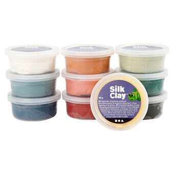 Silk clay, pastellfärger, 10 st.