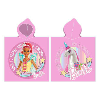 Barbie handduk poncho bomull, 50x115cm