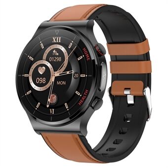 E300 Dual-probe Laser Health Physiotherapy Health Medical Diagnosis Monitoring AI Smart Watch with Leather Watch Strap