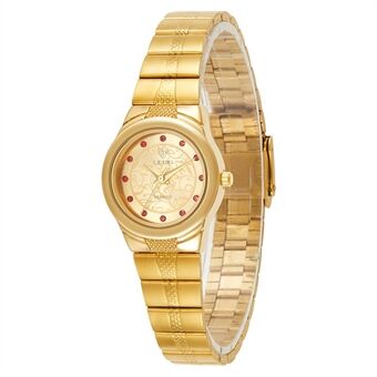 LIEBIG L1025 Luxury Rhinestone Dekor Quartz Watch with Analog Display Armbandsur i rostfritt Steel för par