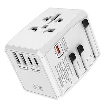 HHT905 PD 65W GaN Världsomspännande Resesnabb laddningsadapter Väggladdare Plug Converter