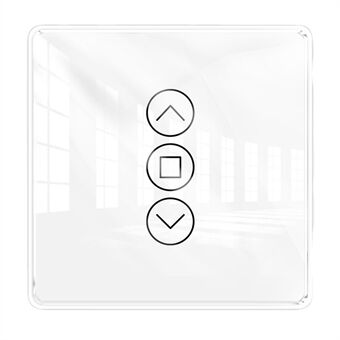 WiFi RF433 Smart 2.5D Arc Glass Touch Panel Gardinbrytare för rullgardiner Jalusier Switch Support Smart Life / Tuya APP Trådlös fjärrkontroll