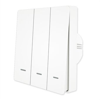 ZigBee Wireless Button Timer Funktion Smart Wall Switch Panel Tuya APP Fjärrkontroll Röststyrning - 3 Gang / Vit