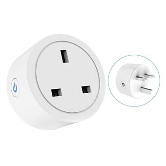 WHD10 UK-kontakt med 16A Tuya WiFi Smart Socket med elektricitetsmätning röst / APP-kontroll.