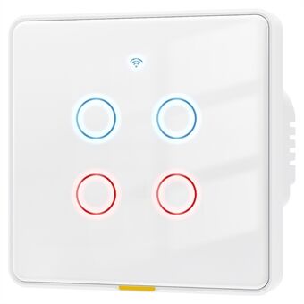 MG-KG110 4 Gång WiFi+433 Dual Mode Touch Smart Switch Tuya APP Röststyrd Väggljusbrytare, EU-plugg / Vit