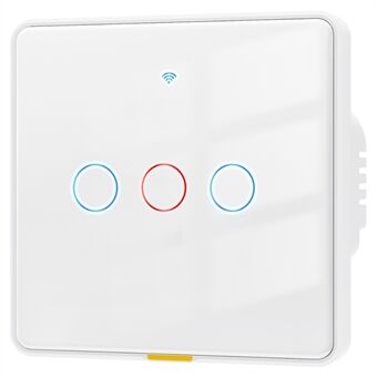 MG-KG110 3-ports WiFi + 433 Dual Mode Touch Smart Switch Tuya APP Röststyrning Väggljusbrytare, EU-plugg / Vit